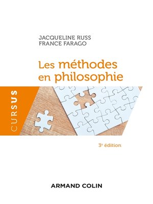 cover image of Les méthodes en philosophie--3e éd.
